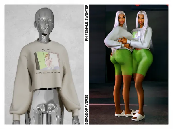 Alpha PH Female Sweater - The Sims 4 Custom Content