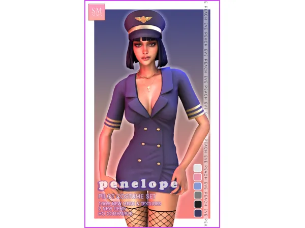 Alpha Penelope Pilot Costume Set - The Sims 4 Custom Content
