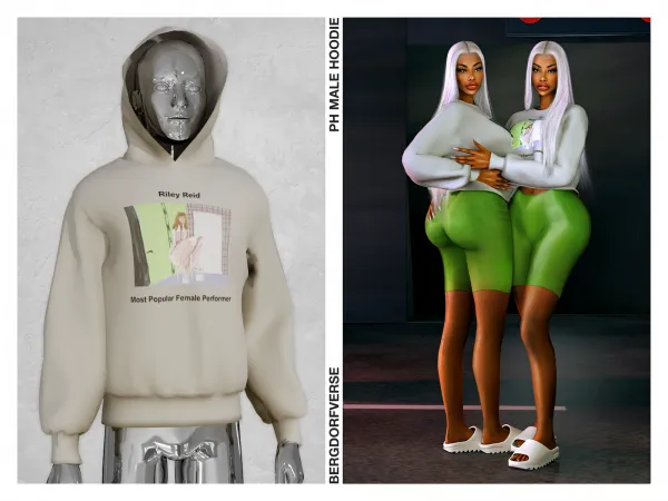 Alpha PH Male Hoodie - The Sims 4 Custom Content