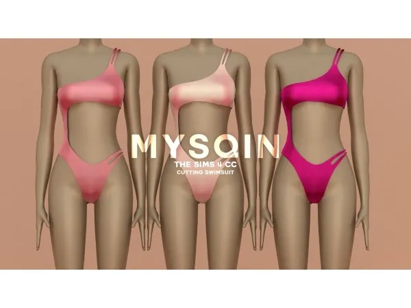 Alpha MYSQIN CUTTING SWIMSUIT - The Sims 4 Custom Content
