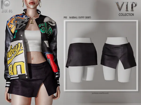 Alpha BASEBALL OUTFIT (SKIRT) P92 tr by busra - The Sims 4 Custom Content
