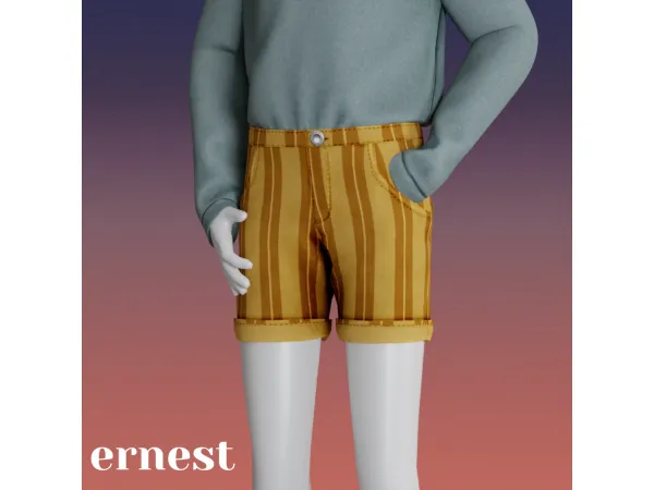 Alpha Ernest shorts by amelylina - The Sims 4 Custom Content