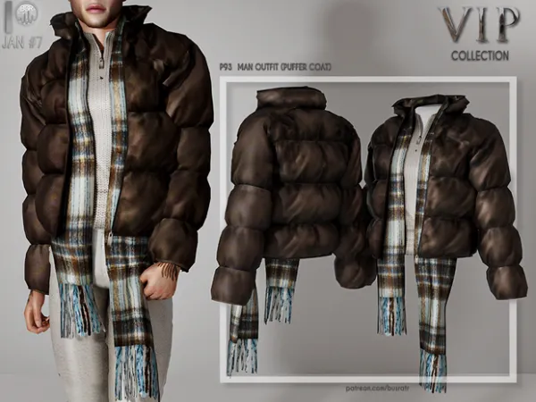 Alpha MAN OUTFIT (PUFFER COAT) P93 tr by busra - The Sims 4 Custom Content