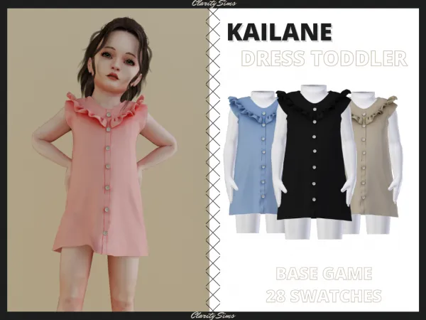 Alpha Kailane Dress Toddler - The Sims 4 Custom Content