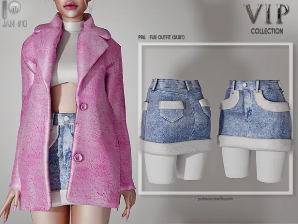 Alpha FUR OUTFIT (SKIRT) P96 tr by busratr - The Sims 4 Custom Content