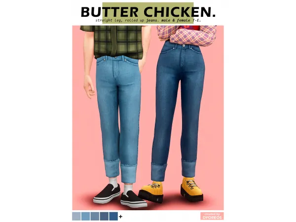 Maxis Match [Dyoreos] Butter Chicken Jeans - The Sims 4 Custom Content