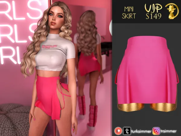 Alpha Mini Skirt S149 by turksimmer - The Sims 4 Custom Content