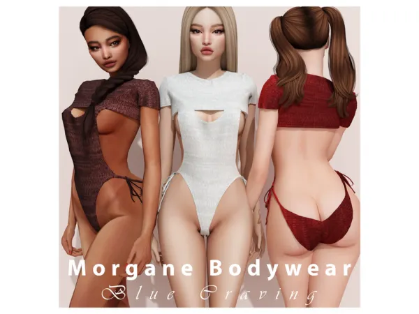 Alpha Blue Craving Morgane Bodywear - The Sims 4 Custom Content
