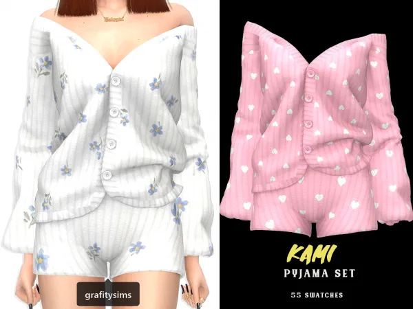 Maxis Match Kami Pyjama Set - The Sims 4 Custom Content