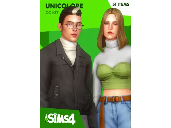 Maxis Match Unicolore Kit (51 Items) by AdrienPastel - The Sims 4 Custom Content