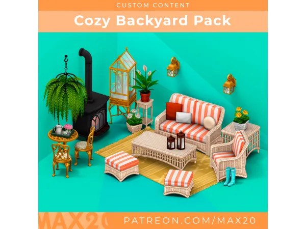 Maxis Match Cozy Backyard Pack by Max 20 - The Sims 4 Custom Content