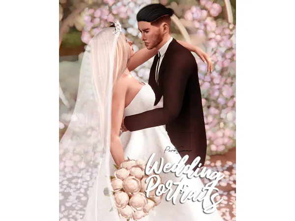 Mix Wedding Portraits 6 couple poses by Paris Simmer - The Sims 4 Custom Content