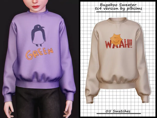 Alpha Bugaboo Sweater - The Sims 4 Custom Content
