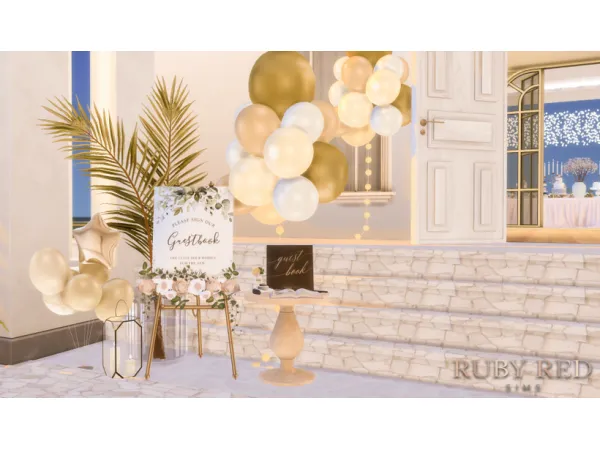 Alpha Wedding Balloons and Wedding Easel by Ruby Red - The Sims 4 Custom Content