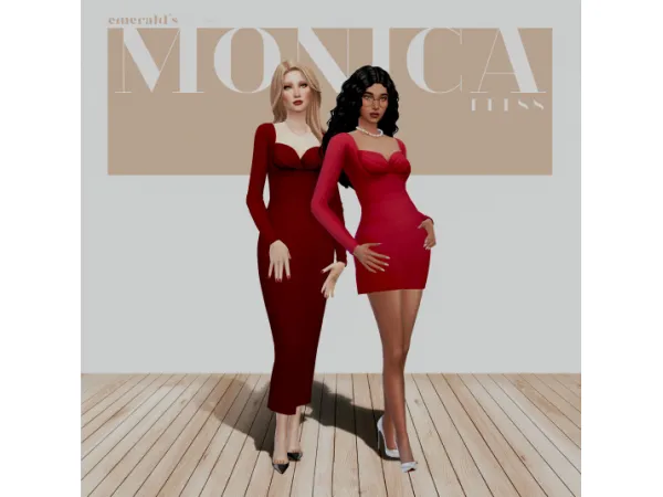 Maxis Match Monica Dress by emerald's - The Sims 4 Custom Content