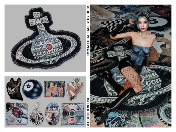 Alpha Immaterial Tapestry Rugs - The Sims 4 Custom Content