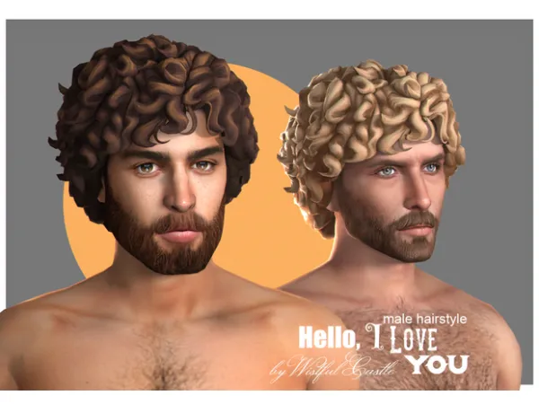 Maxis Match Hello I Love You (male hair FIXED) by WistfulCastle - The Sims 4 Custom Content