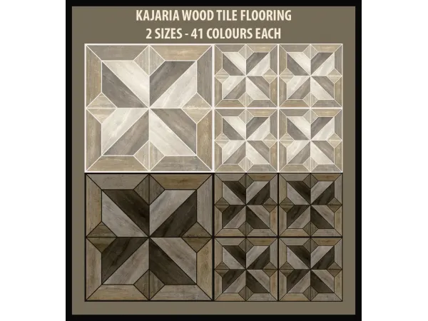 Mix Kajaria Wood Tile Flooring 2 Sizes 41 Colours Each by Simmiller - The Sims 4 Custom Content