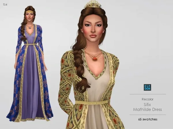Alpha Sifix Mathilde Dress RC - The Sims 4 Custom Content