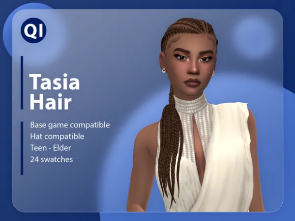 Maxis Match Tasia_Hair by [QICC] - The Sims 4 Custom Content