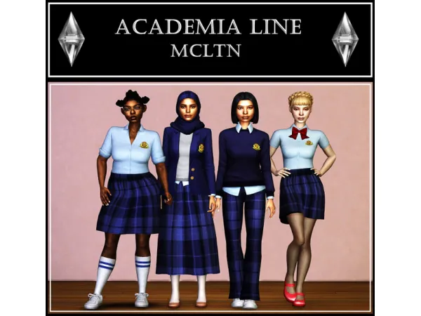 Maxis Match ACADEMIA LINE SCHOOL UNIFORMS by Moonchild - The Sims 4 Custom Content
