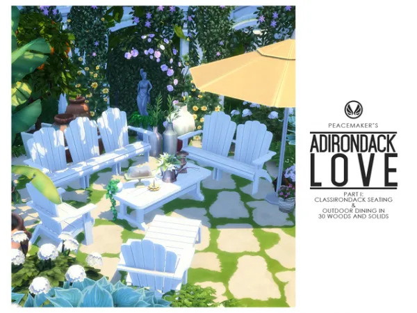 Maxis Match Adirondack Love Part I Classirondack Seating and Outdoor Dining by Peacemaker_ic - The Sims 4 Custom Content