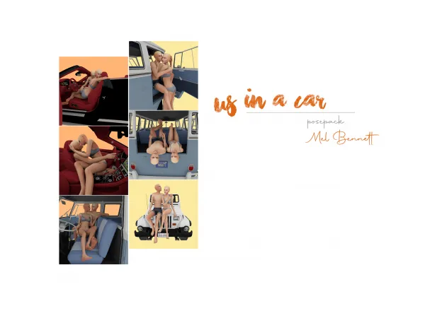 Maxis Match Us in a Car Posepack - The Sims 4 Custom Content
