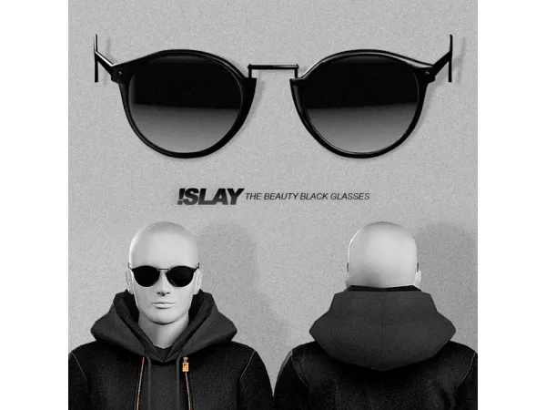 Alpha The Beauty Black Glasses by Islay - The Sims 4 Custom Content