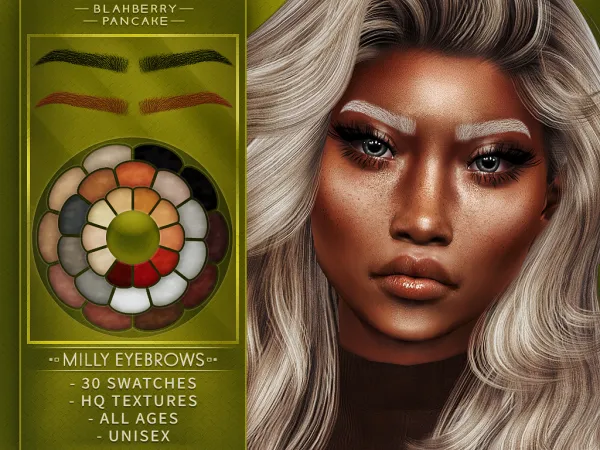 Alpha Milly eyebrows (unisex all ages) blahberry pancake by blahberry-pancake - The Sims 4 Custom Content