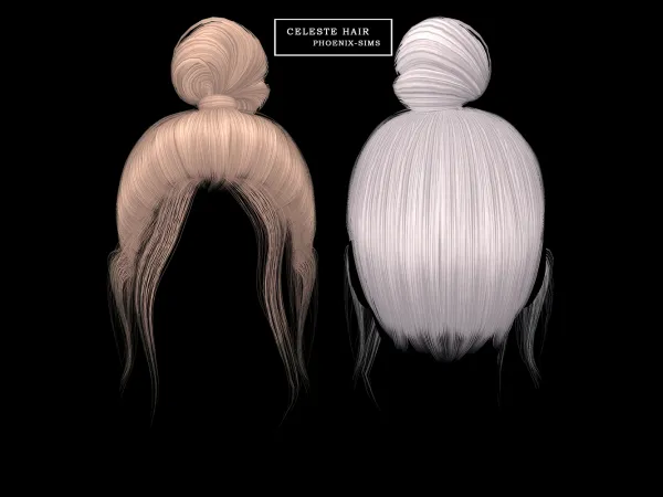 Alpha Celeste Hair - The Sims 4 Custom Content