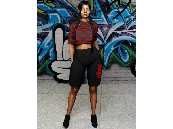 Alpha Angel Combo Shorts set by simmerkatex - The Sims 4 custom content