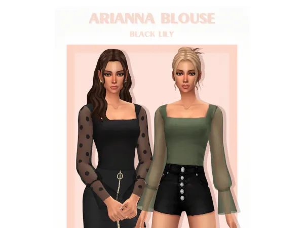 Maxis Match Arianna Blouse by Black Lily - The Sims 4 Custom Content