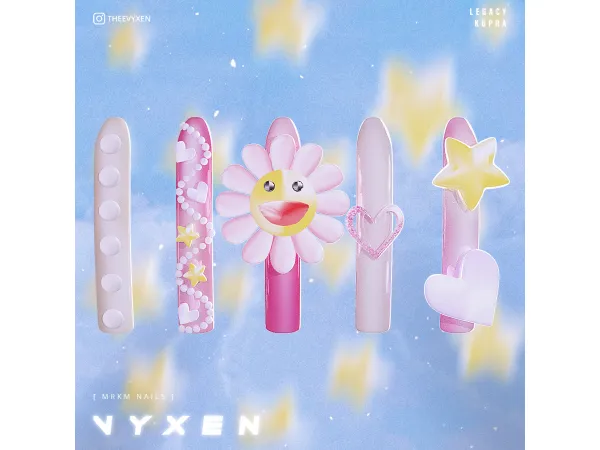 Alpha [ vyxen ] mrkm nails - The Sims 4 Custom Content