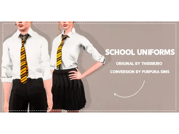 4to3 School Uniforms by Purpura Sims - The Sims 3 Custom Content