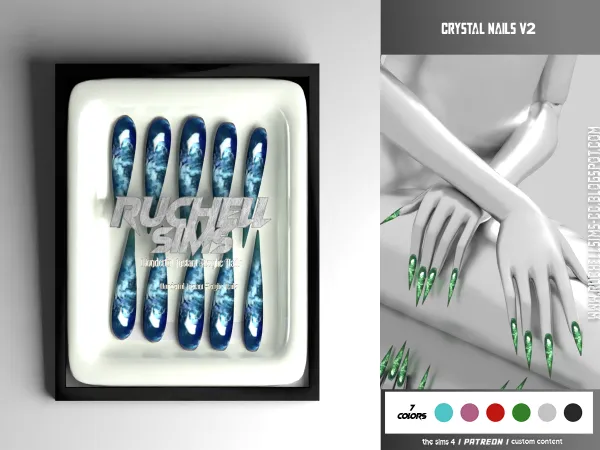 Alpha CRYSTAL NAILS 2 FREE - The Sims 4 Custom Content