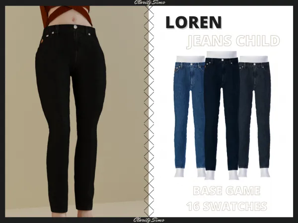Alpha Loren Jeans Pants Child - The Sims 4 Custom Content