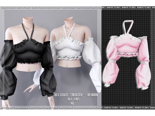 Alpha Rework delicate sweater moon babyetears - The Sims 4 Custom Content