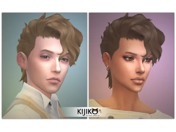 Maxis Match Short Hair with Wavy Long Bangs - The Sims 4 Custom Content