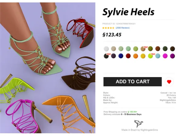 Alpha Sylvie Heels by Nightingale Sims - The Sims 4 Custom Content