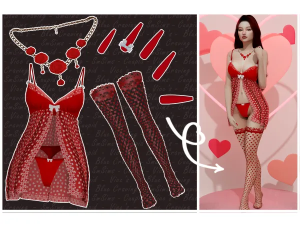 Alpha Blue Craving Valentines Day collab - The Sims 4 Custom Content
