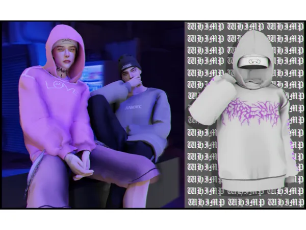 Alpha Hoodie peep X sadhat by Whimp 1337 - The Sims 4 Custom Content