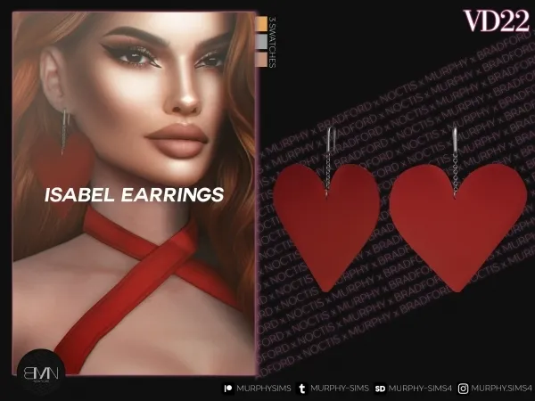 Alpha Isabel Earrings by bradford - The Sims 4 custom content