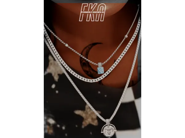 Alpha Irie Necklace Stack by FKA - The Sims 4 Custom Content