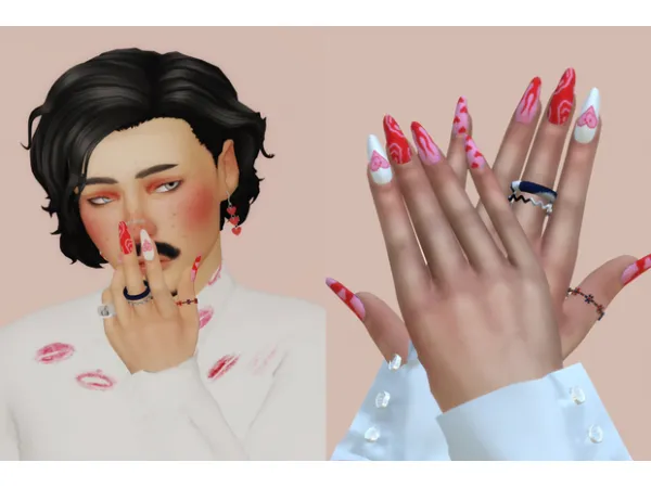 Maxis Match ValentineNails by kissyck - The Sims 4 Custom Content