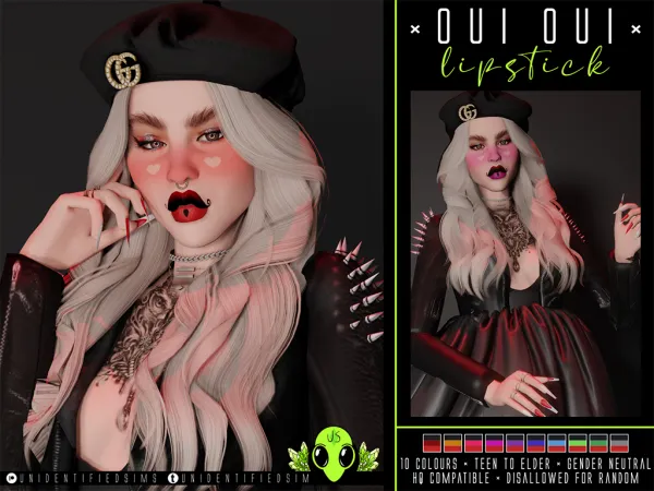 Alpha Oui Oui Lipstick - The Sims 4 Custom Content