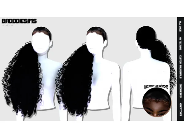 Alpha YAZMINE HAIR by BADDDIESIMS - The Sims 4 Custom Content