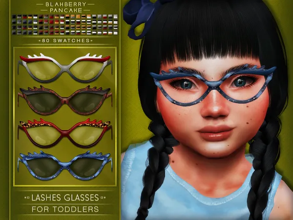 Alpha Lashes Glasses (TODDLERS) Blahberry Pancake by blahberry-pancake - The Sims 4 Custom Content