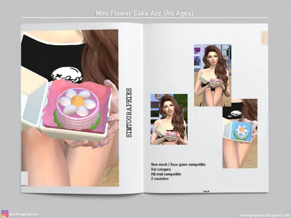 Mix Mini Flower Cake (ALL AGES) Pose - The Sims 4 Custom Content
