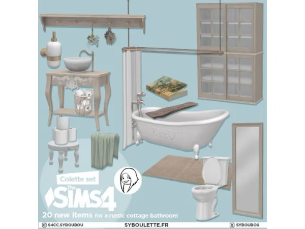 Alpha Colette bathroom set - The Sims 4 Custom Content