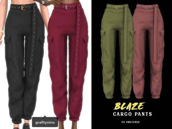 Alpha Blaze Cargo Pants - The Sims 4 Custom Content
